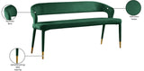 Destiny Contemporary Velvet Bench with Gold Tipped Legs - Stylish Extra Seating for Your Home