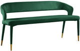 Destiny Contemporary Velvet Bench with Gold Tipped Legs - Stylish Extra Seating for Your Home
