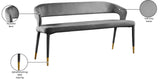 Destiny Contemporary Velvet Bench with Gold Tipped Legs - Stylish Extra Seating for Your Home