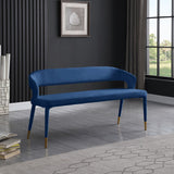 Destiny Contemporary Velvet Bench with Gold Tipped Legs - Stylish Extra Seating for Your Home