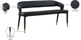 Destiny Contemporary Faux Leather Bench with Gold Tipped Legs for Stylish Extra Seating Space