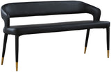 Destiny Contemporary Faux Leather Bench with Gold Tipped Legs for Stylish Extra Seating Space