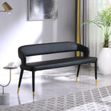 Destiny Contemporary Faux Leather Bench with Gold Tipped Legs for Stylish Extra Seating Space
