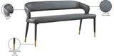 Destiny Contemporary Faux Leather Bench with Gold Tipped Legs for Stylish Extra Seating Space
