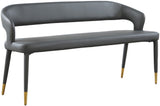 Destiny Contemporary Faux Leather Bench with Gold Tipped Legs for Stylish Extra Seating Space