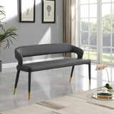 Destiny Contemporary Faux Leather Bench with Gold Tipped Legs for Stylish Extra Seating Space