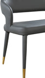 Destiny Contemporary Faux Leather Bench with Gold Tipped Legs for Stylish Extra Seating Space