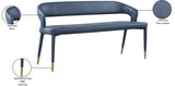 Destiny Contemporary Faux Leather Bench with Gold Tipped Legs for Stylish Extra Seating Space