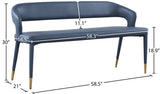 Destiny Contemporary Faux Leather Bench with Gold Tipped Legs for Stylish Extra Seating Space