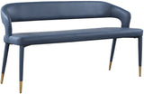 Destiny Contemporary Faux Leather Bench with Gold Tipped Legs for Stylish Extra Seating Space