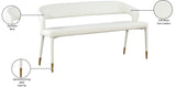 Destiny Contemporary Faux Leather Bench with Gold Tipped Legs for Stylish Extra Seating Space