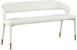 Destiny Contemporary Faux Leather Bench with Gold Tipped Legs for Stylish Extra Seating Space