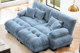 CLOUDIES 94" Loveseat with 2 Ottomans