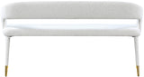 Destiny Cream Boucle Upholstered Bench with Gold Tipped Legs - Stylish Contemporary Seating Option