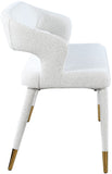 Destiny Cream Boucle Upholstered Bench with Gold Tipped Legs - Stylish Contemporary Seating Option