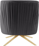 Paloma Cognac Velvet Accent Chair with Gold Swivel Base - Plush Comfort for Modern Living Spaces