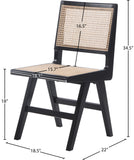 Preston Mid-Century Dining Side Chair Set - Stylish Cane Back Design for Elegant Dining Spaces