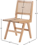 Preston Mid-Century Dining Side Chair Set - Stylish Cane Back Design for Elegant Dining Spaces