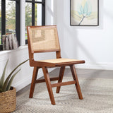Preston Mid-Century Dining Side Chair Set - Stylish Cane Back Design for Elegant Dining Spaces
