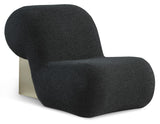 Quadra Contemporary Accent Chair with Luxurious Teddy Fabric and Stylish Brushed Brass Accents