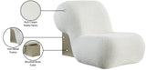 Quadra Contemporary Accent Chair with Luxurious Teddy Fabric and Stylish Brushed Brass Accents