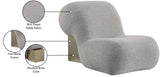 Quadra Contemporary Accent Chair with Luxurious Teddy Fabric and Stylish Brushed Brass Accents