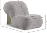 Quadra Contemporary Accent Chair with Luxurious Teddy Fabric and Stylish Brushed Brass Accents