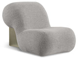 Quadra Contemporary Accent Chair with Luxurious Teddy Fabric and Stylish Brushed Brass Accents