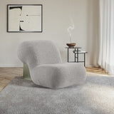 Quadra Contemporary Accent Chair with Luxurious Teddy Fabric and Stylish Brushed Brass Accents