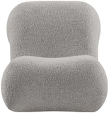 Quadra Contemporary Accent Chair with Luxurious Teddy Fabric and Stylish Brushed Brass Accents