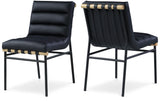 Burke Contemporary Dining Chair Set - Stylish Faux Leather Design with Matte Metal Frame & Oak Accent