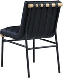 Burke Contemporary Dining Chair Set - Stylish Faux Leather Design with Matte Metal Frame & Oak Accent