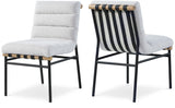 Burke Contemporary Dining Chair Set - Stylish Faux Leather Design with Matte Metal Frame & Oak Accent