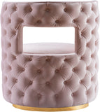 Theo Contemporary Accent Chair with Gold Swivel Base and Button Tufting for Luxurious Comfort