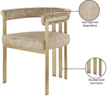 Marcello Contemporary Dining Chair Set - Luxurious Velvet with Durable Brushed Brass Frame
