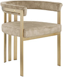 Marcello Contemporary Dining Chair Set - Luxurious Velvet with Durable Brushed Brass Frame