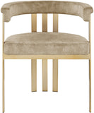 Marcello Contemporary Dining Chair Set - Luxurious Velvet with Durable Brushed Brass Frame
