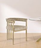 Marcello Contemporary Dining Chair Set - Luxurious Velvet with Durable Brushed Brass Frame