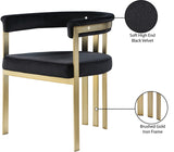 Marcello Contemporary Dining Chair Set - Luxurious Velvet with Durable Brushed Brass Frame