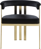 Marcello Contemporary Dining Chair Set - Luxurious Velvet with Durable Brushed Brass Frame