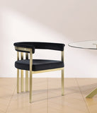 Marcello Contemporary Dining Chair Set - Luxurious Velvet with Durable Brushed Brass Frame