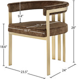 Marcello Contemporary Dining Chair Set - Luxurious Velvet with Durable Brushed Brass Frame