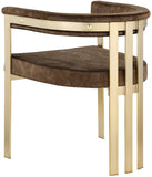 Marcello Contemporary Dining Chair Set - Luxurious Velvet with Durable Brushed Brass Frame