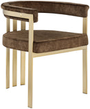 Marcello Contemporary Dining Chair Set - Luxurious Velvet with Durable Brushed Brass Frame