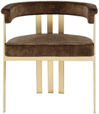 Marcello Contemporary Dining Chair Set - Luxurious Velvet with Durable Brushed Brass Frame