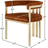 Marcello Contemporary Dining Chair Set - Luxurious Velvet with Durable Brushed Brass Frame