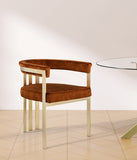 Marcello Contemporary Dining Chair Set - Luxurious Velvet with Durable Brushed Brass Frame
