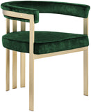 Marcello Contemporary Dining Chair Set - Luxurious Velvet with Durable Brushed Brass Frame
