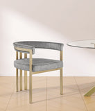 Marcello Contemporary Dining Chair Set - Luxurious Velvet with Durable Brushed Brass Frame