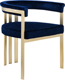 Marcello Contemporary Dining Chair Set - Luxurious Velvet with Durable Brushed Brass Frame